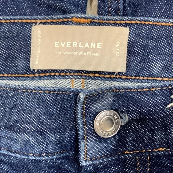 Everlane “The Selvedge Slim Fit” Medium Wash Jeans size 31x30 - Picture 7 of 10
